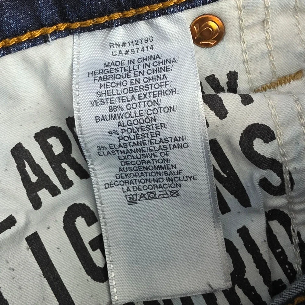 True Religion Ricky Flap SE Jeans Mens 34 Dark Indigo Excellent Relaxed Straight